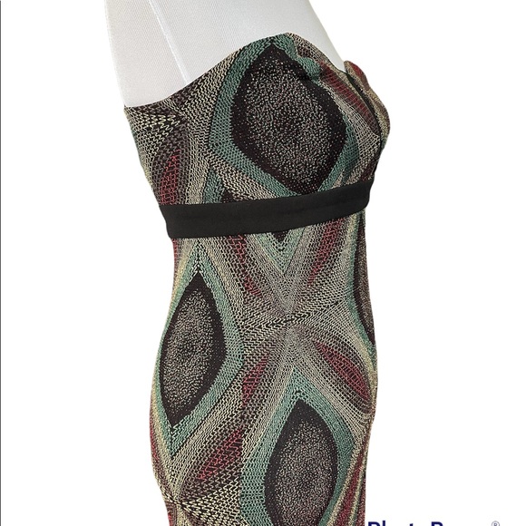 BCBGeneration Metallic shimmer strapless dress - Picture 8 of 13